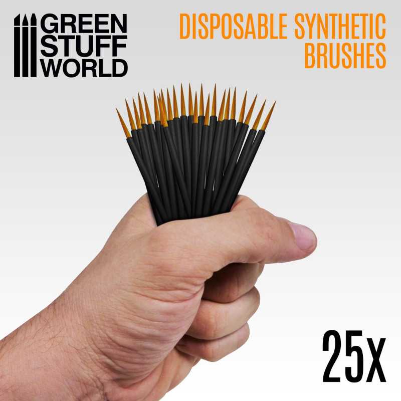 Green Stuff 25x Disposable Synthetic Brushes GSW2419