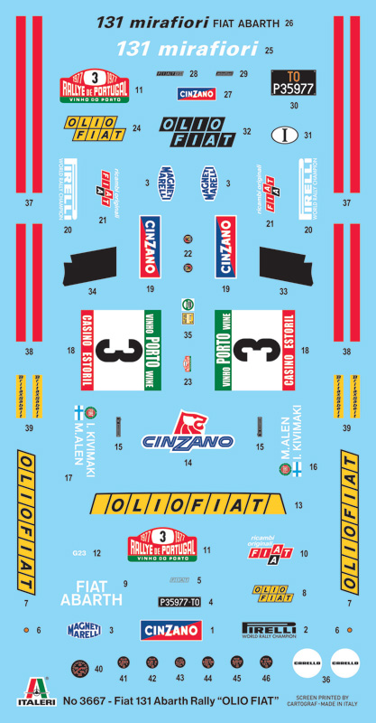Italeri 1:24 Fiat 131 Abarth Rally OLIOFIAT IT3667 - Afbeelding 10
