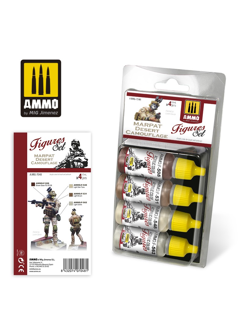 Ammo Mig Marpat Desert Camouflage Figures Color Set MIG7048