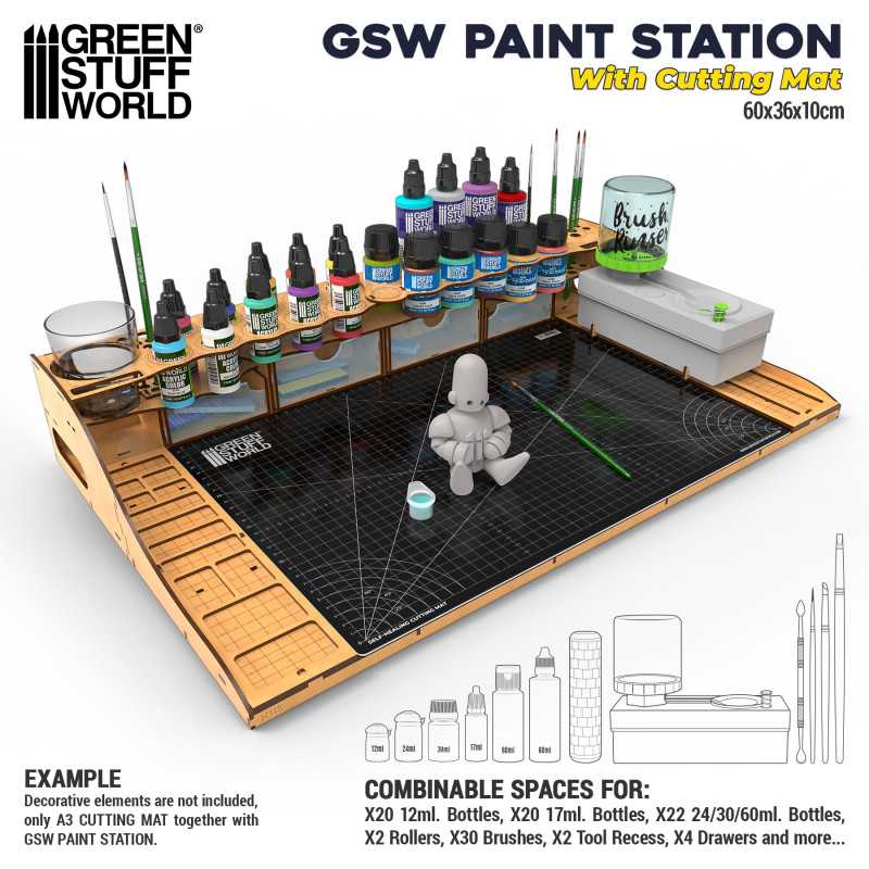 Green Stuff Painting Station with Cutting Mat ( geen flesjes/potjes erbij ) GSW12421