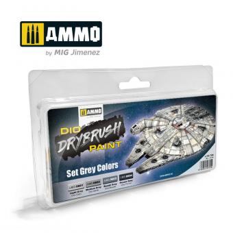 Ammo Mig Drybrush Set Grey Colors MIG7300