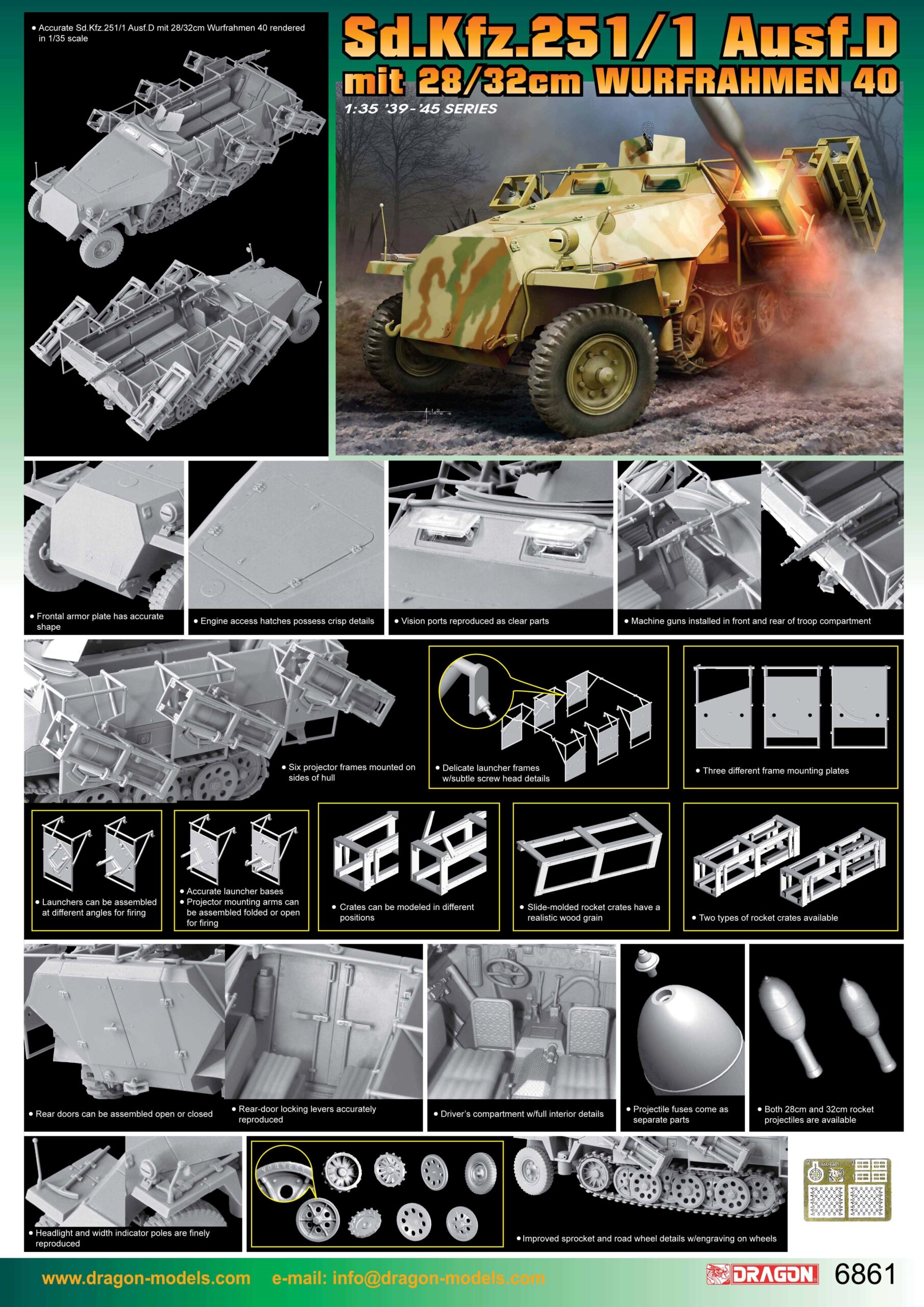 Dragon 1:35 Sd.Kfz.251/1 Ausf.D w/28/32cm Wurfrahmen 40 DR6861