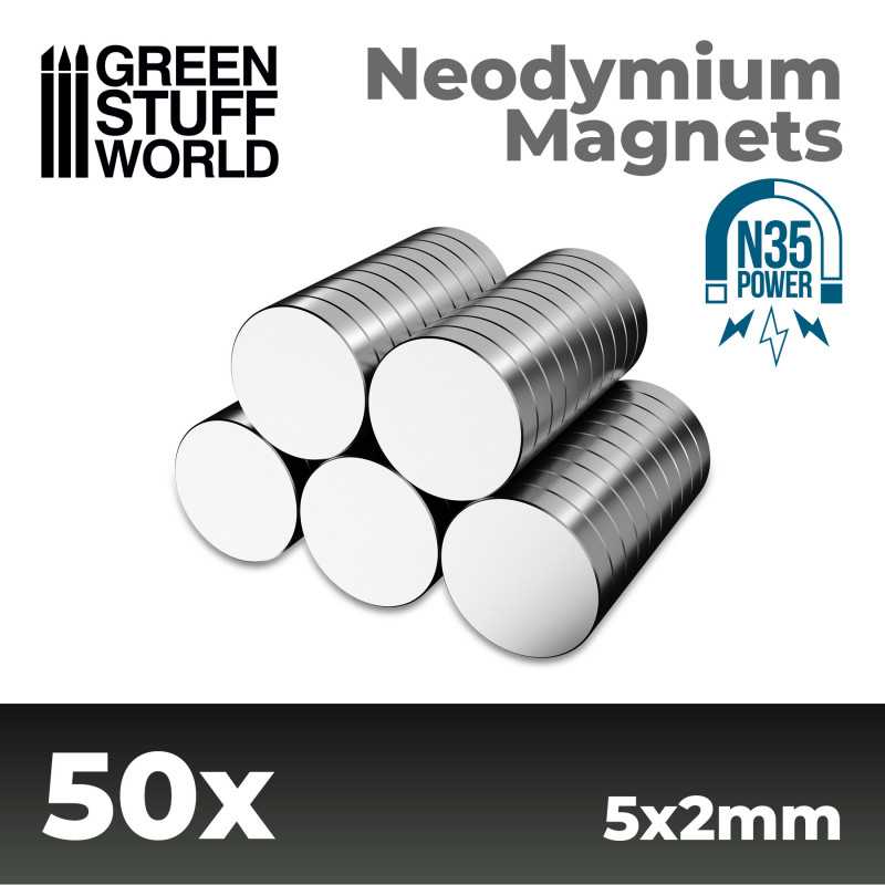 Green Stuff N35 Neodymium Magnets 5x2mm 50 stuks GSW9054