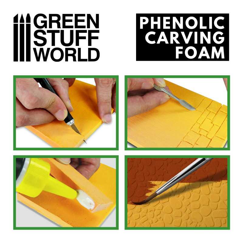 Green Stuff Phenolic Carving Foam 10mm A4 (Balsa Foam) (1) GSW3243 - Afbeelding 2