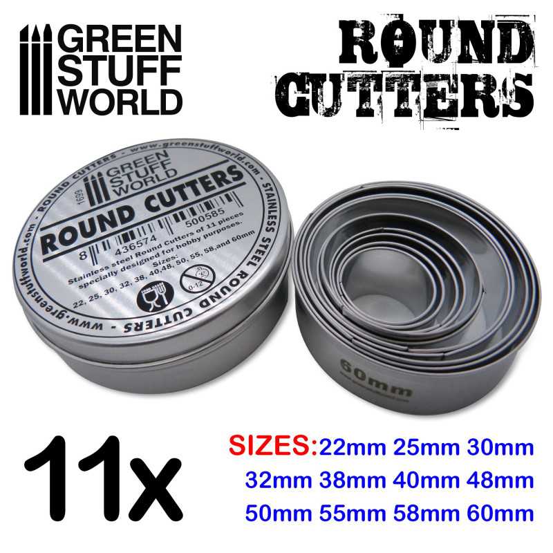 Green Stuff Round Cutters for Bases GSW1699