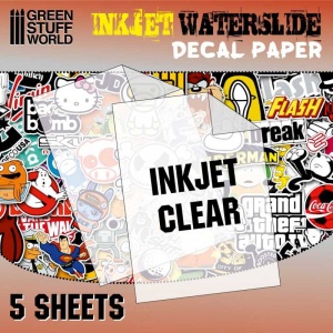 Green Stuff Inkjet Waterslide Decal Paper Clear A4 5 Sheets GSW10066
