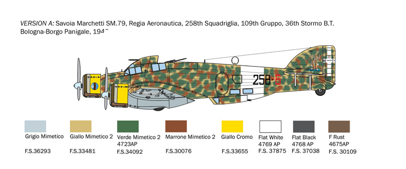Italeri 1:72 S.79 Sparviero Bomber Version IT1412 - Afbeelding 4