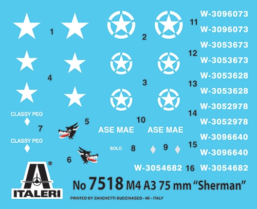 Italeri 1:72 M4A3 75mm Sherman Fast Assembly ( bevat 2 modellen ) IT7518 - Afbeelding 3