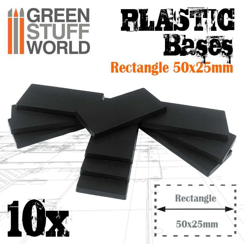 Green Stuff Plastic Rectangular Bases 25x50mm GSW11432