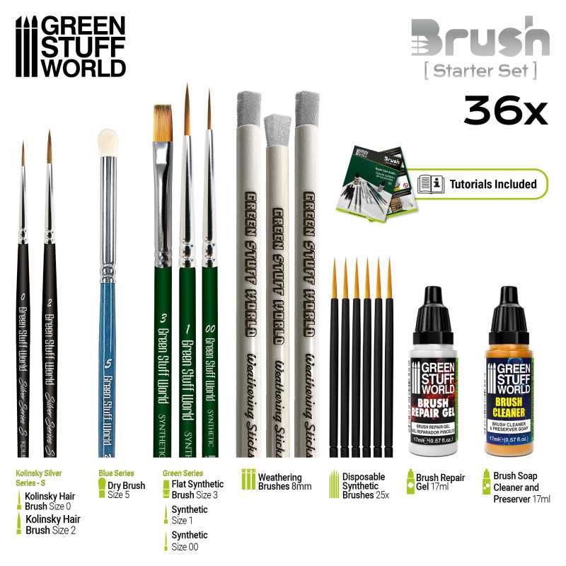Green Stuff Starter Brush Set GSW11644