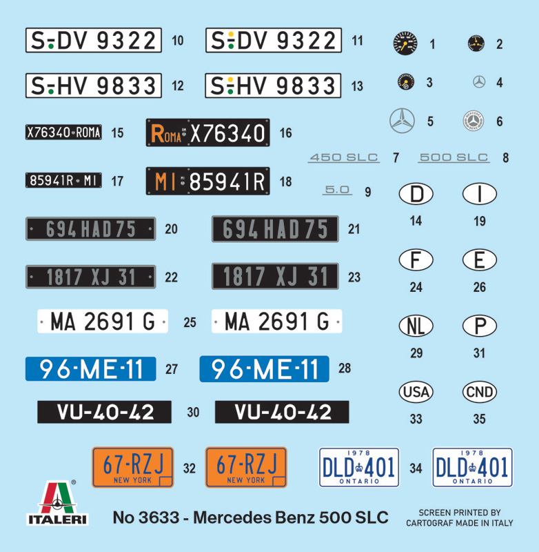 Italeri 1:24 Mercedes-Benz 500 SLC IT3633 - Afbeelding 8