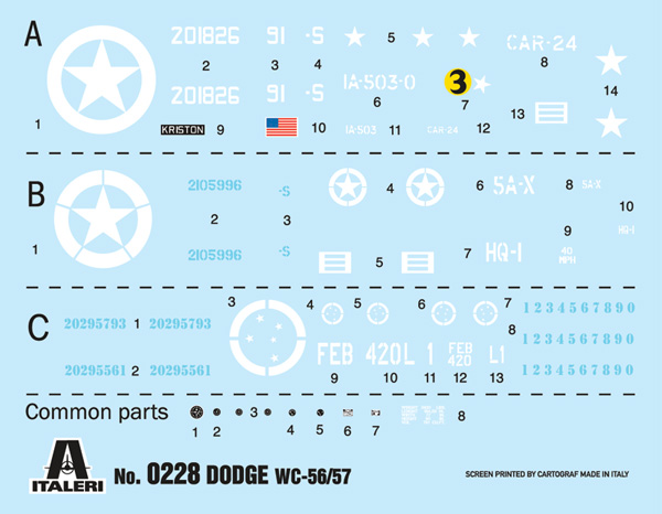 Italeri 1:35 Dodge WC-56/57 Command Car IT228 - Afbeelding 2