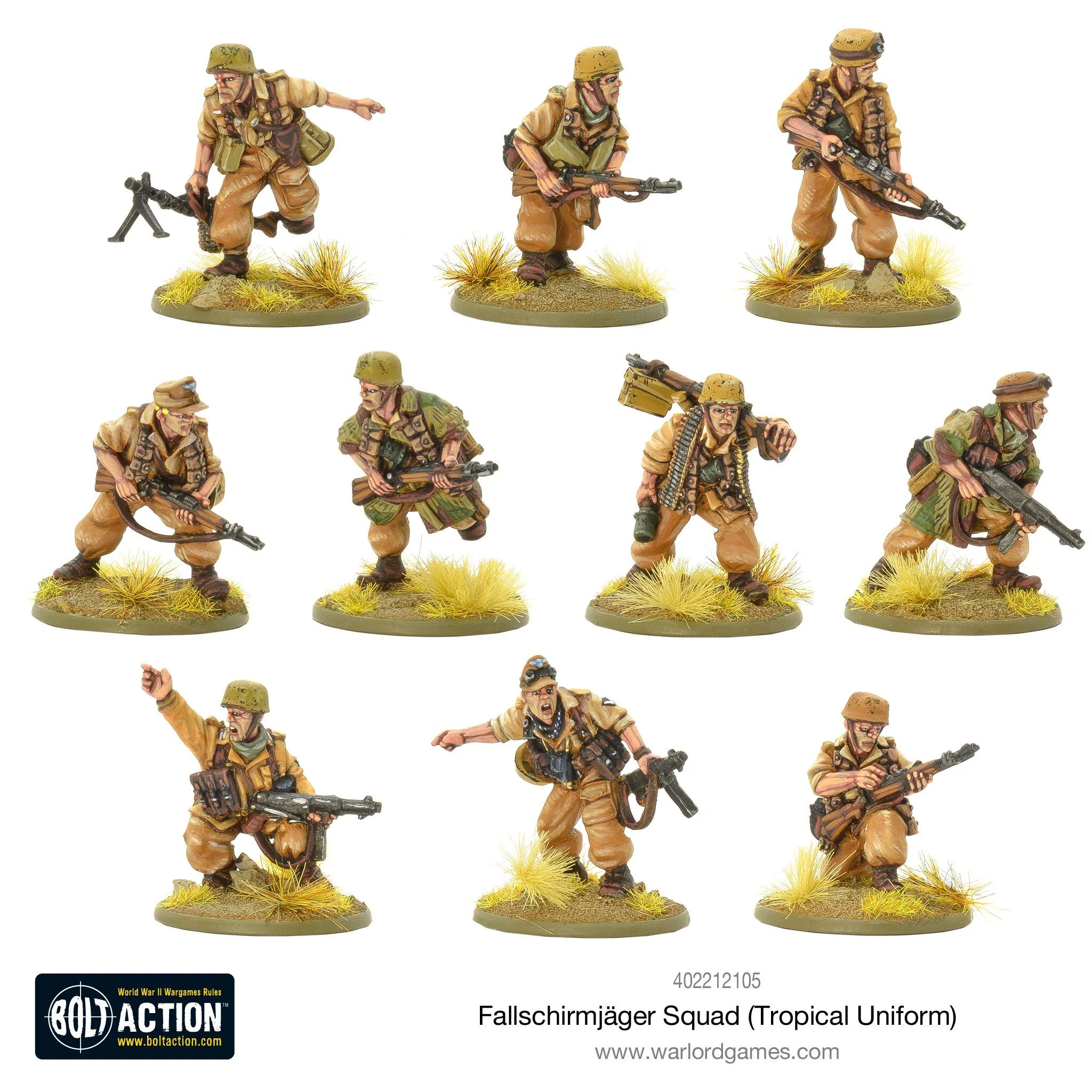 Bolt Action 1:56 Fallschirmjager Squad ( Tropical Uniform ) 402212105 - Afbeelding 2