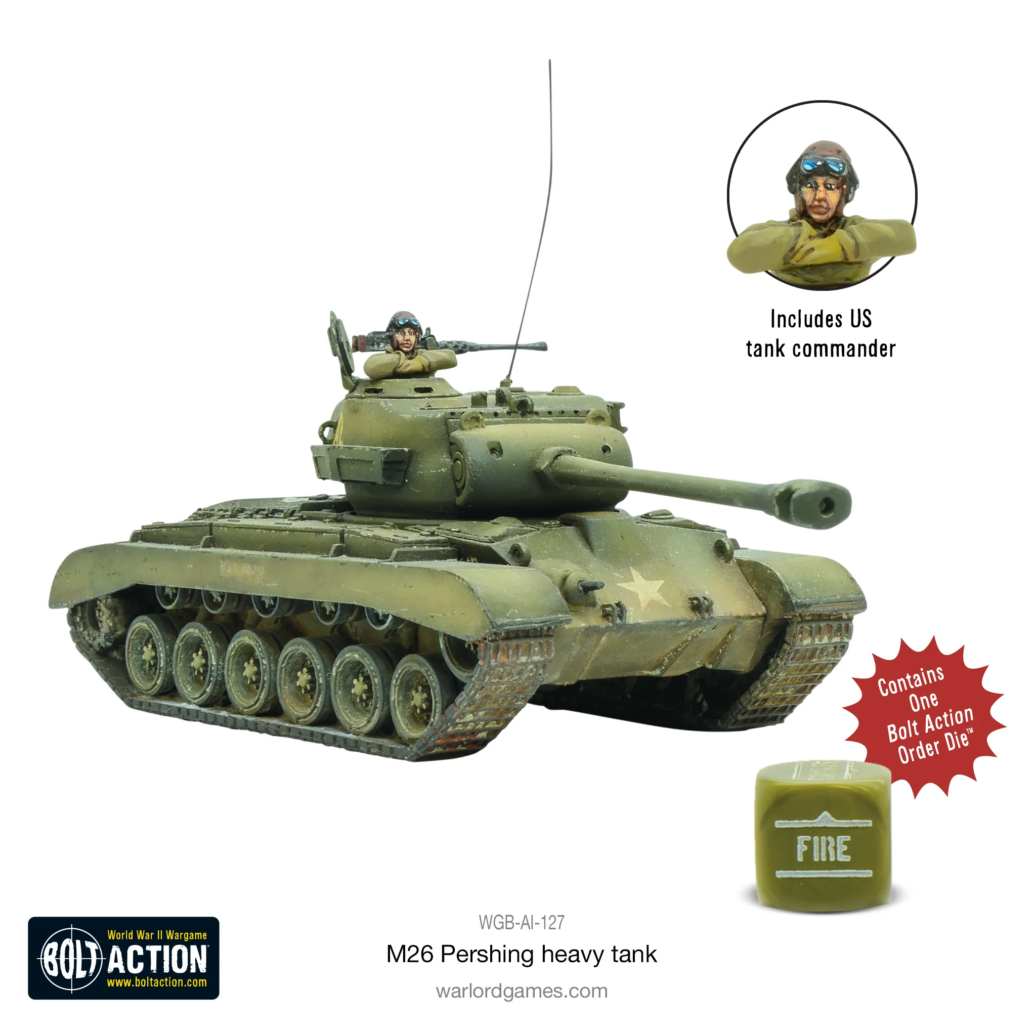 Bolt Action 1:56 M26 Pershing WGB-AI-127 - Afbeelding 2