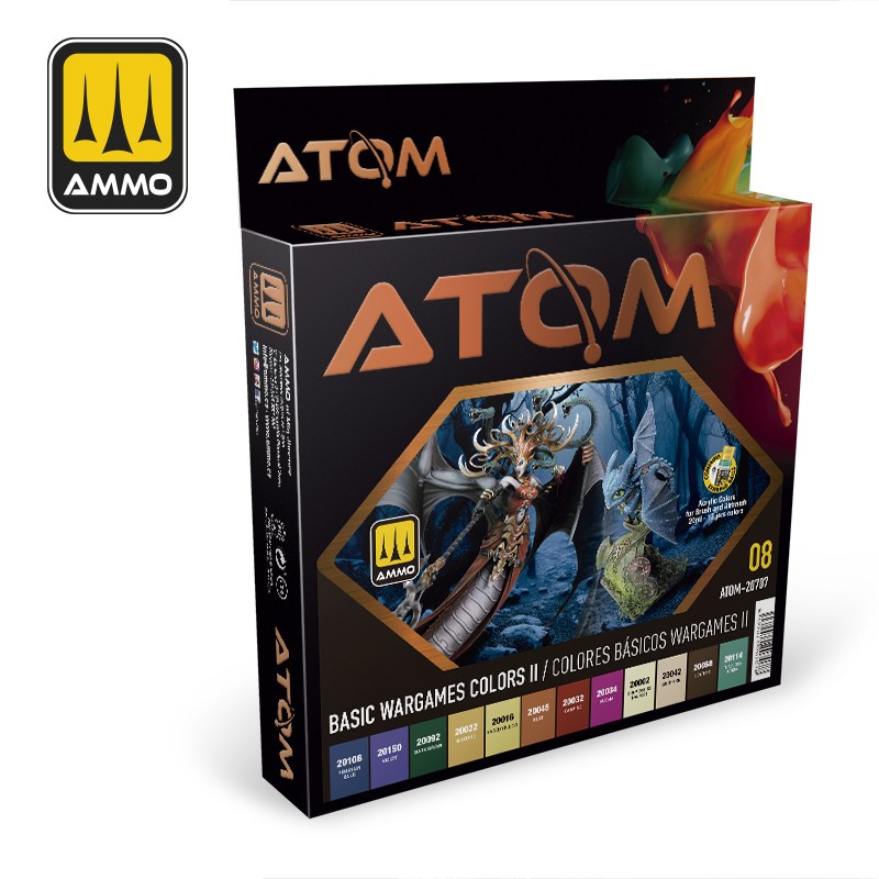 Ammo Mig ATOM Acrylic Colors Set Basic Wargames II MIG20707