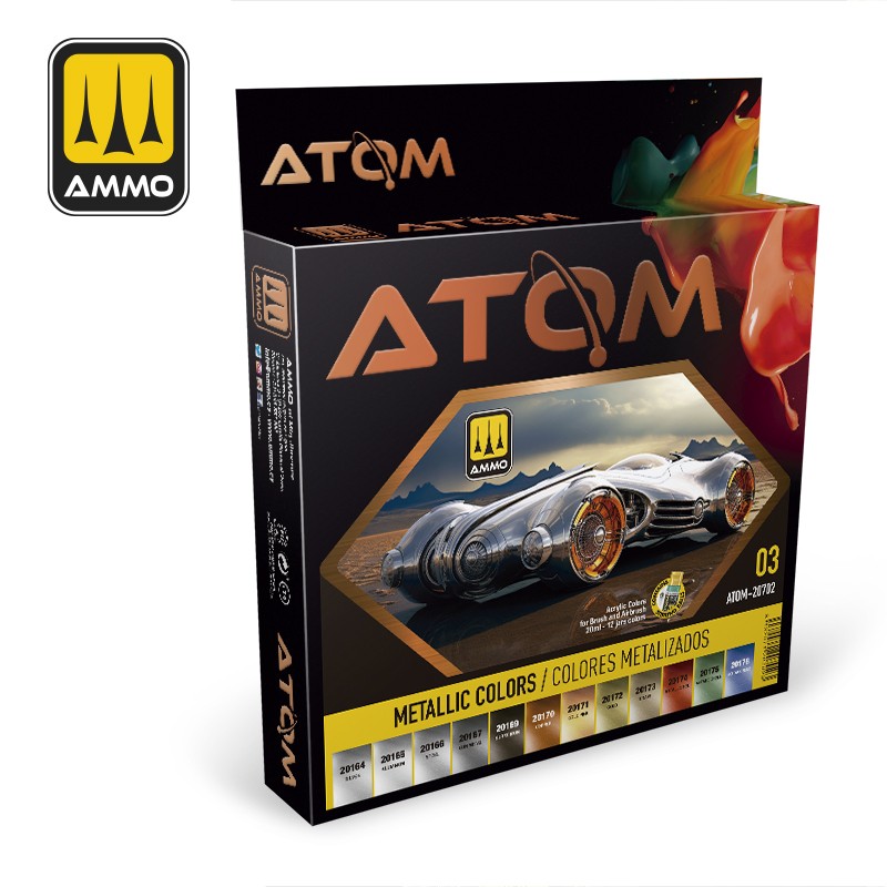 Ammo Mig ATOM Acrylic Metallic Colors Set MIG20702