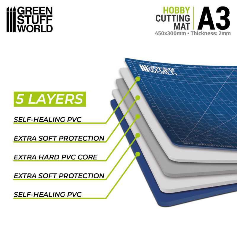 Green Stuff BLUE Cutting Mat A3 GSW3244 - Afbeelding 2