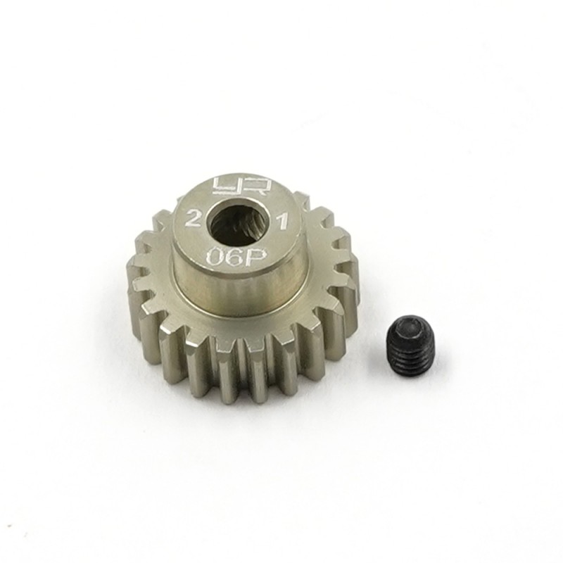 Yeah Racing Alu. Hard Coated Pinion Gear 0.6 21T MG-06P21T