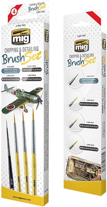 Ammo Mig Chipping & Detailing Brush Set MIG7603