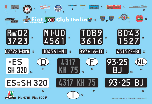 Italeri 1:12 Fiat 500F Upgrade Edition IT4715 - Afbeelding 17