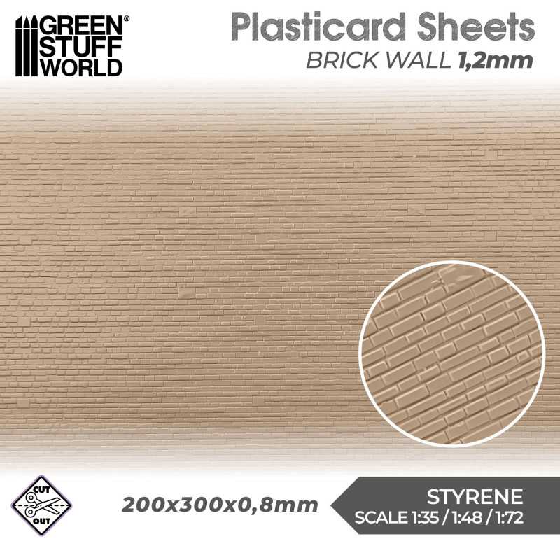 Green Stuff plasticard Sheet Brick Wall 1.2mm GSW5057