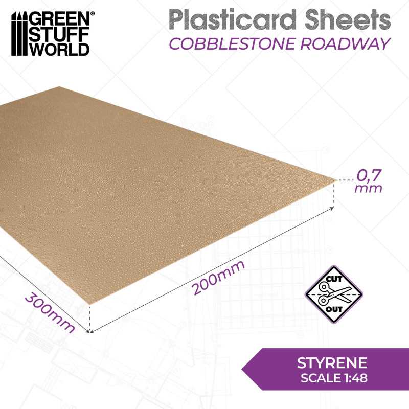 Green Stuff Plasticard Sheet Cobblestone Roadway GSW5058 - Afbeelding 2
