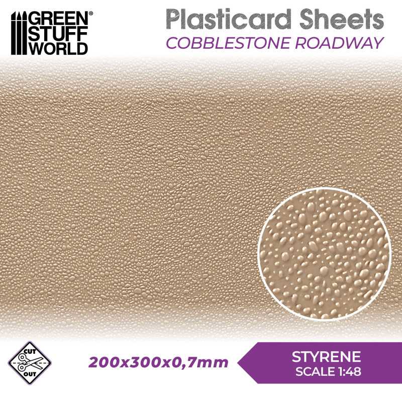 Green Stuff Plasticard Sheet Cobblestone Roadway GSW5058