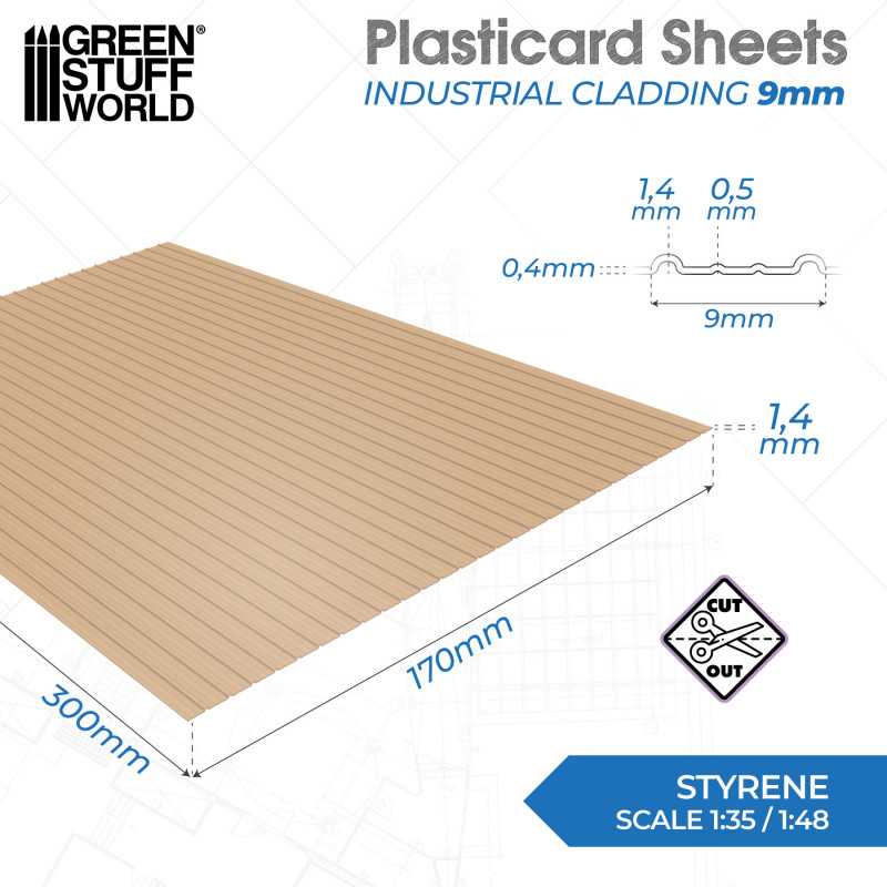 Green Stuff Plasticard Sheet Industrial Cladding 9mm GSW5061 - Afbeelding 2