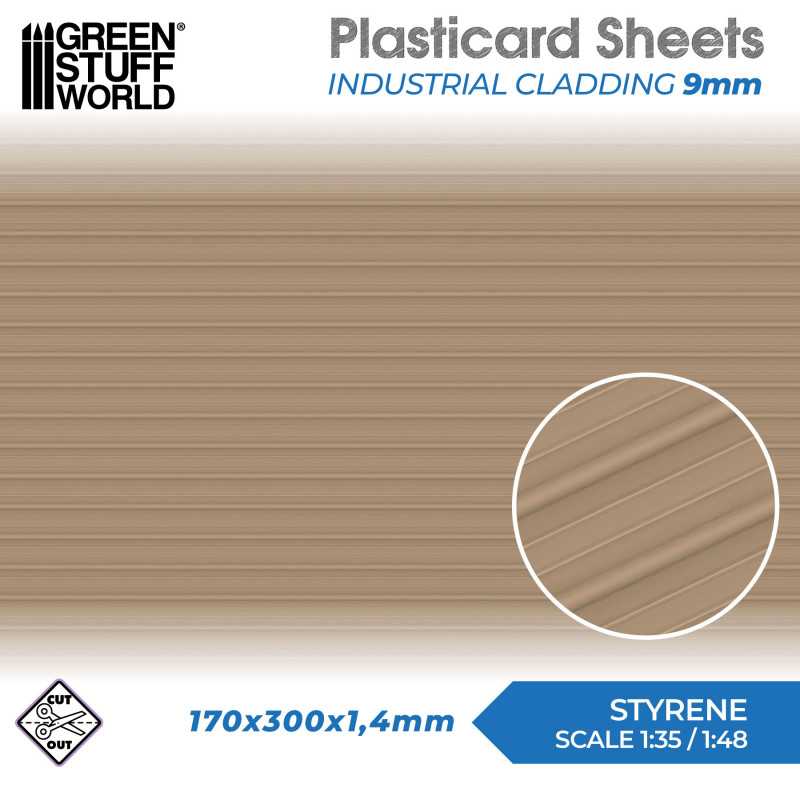 Green Stuff Plasticard Sheet Industrial Cladding 9mm GSW5061