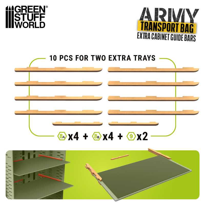 Green Stuff Extra Rails for Miniatures Carrying Case GSW12764 - Afbeelding 3