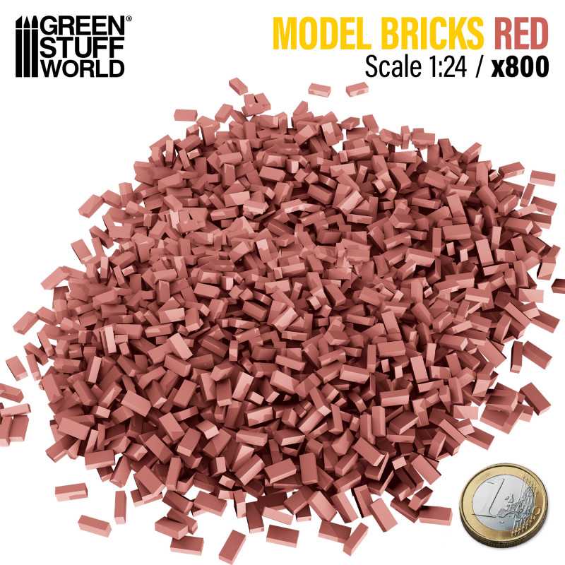 Green Stuff Miniature Bricks Red 800 PCS 1:24 GSW12639