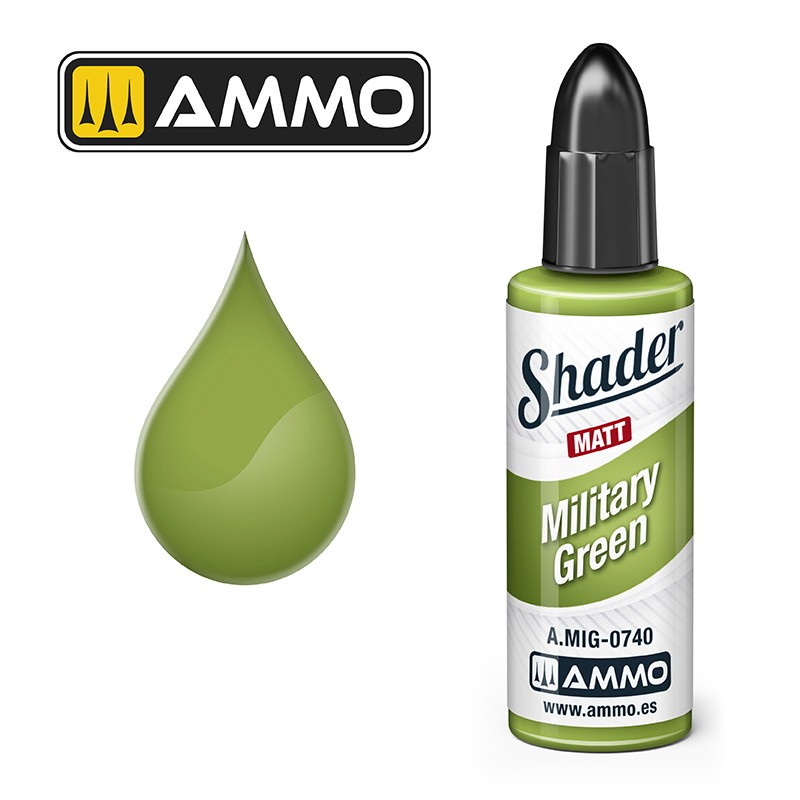 Ammo Mig Matt Shader Military Green 10ml MIG-0740
