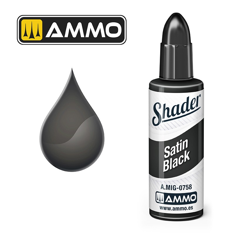 Ammo Mig Matt Shader Satin Black 10ml MIG-0758