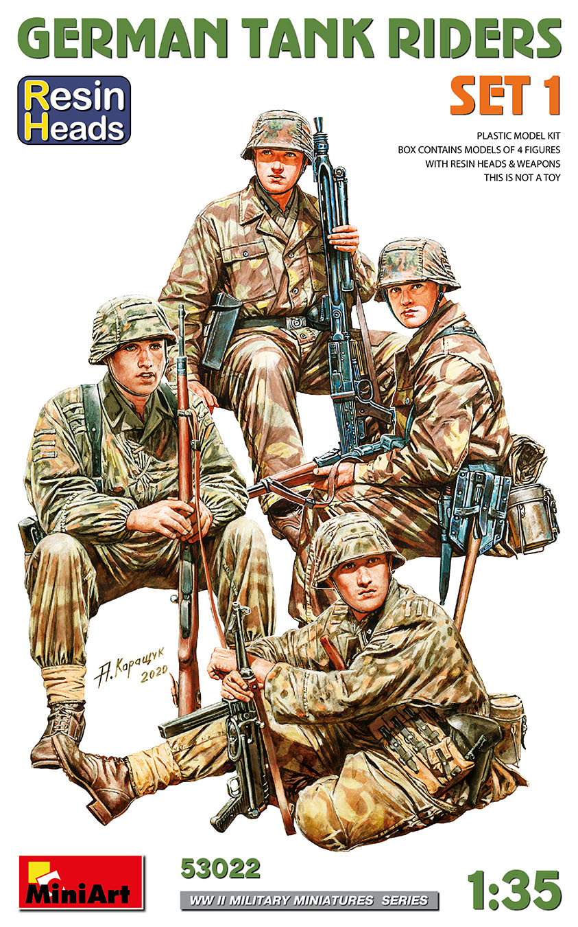 MiniArt 1:35 German Tank Riders Set 1 Resin Heads MA53022