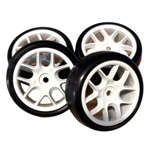 Ride TR09 Slick Tires (belted ) on 10 Spoke Wheel  Pre-Glued (4)    RI36086