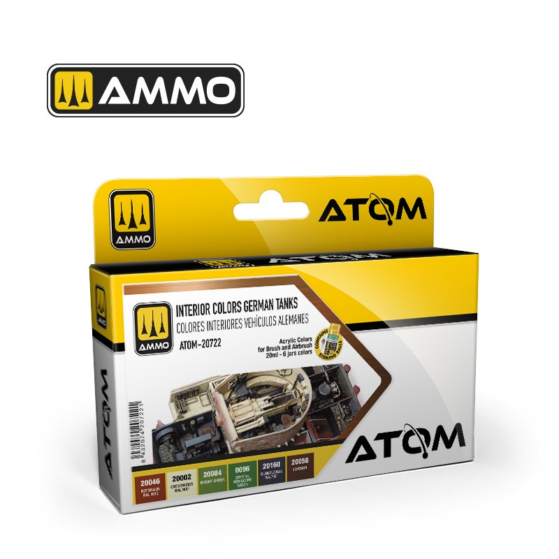 Ammo Mig ATOM Interior Colors Set German Tanks 6x20ml MIG20722