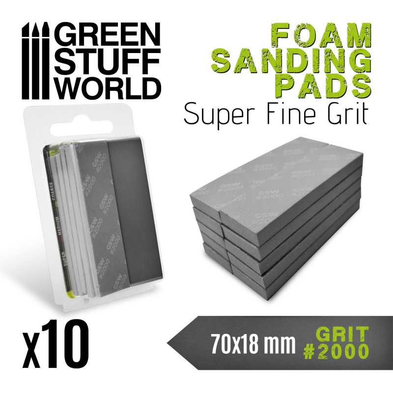 Green Stuff Foam Sanding Pads 2000 grit ( pack 10x ) GSW10774
