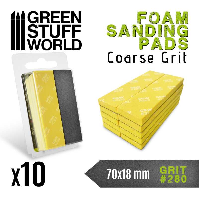 Green Stuff Foam Sanding Pads 280 grit ( pack 10x ) GSW10769