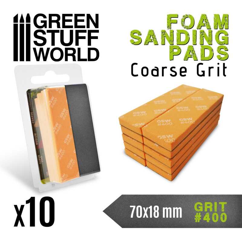 Green Stuff Foam Sanding Pads 400 grit ( pack 10x ) GSW10770