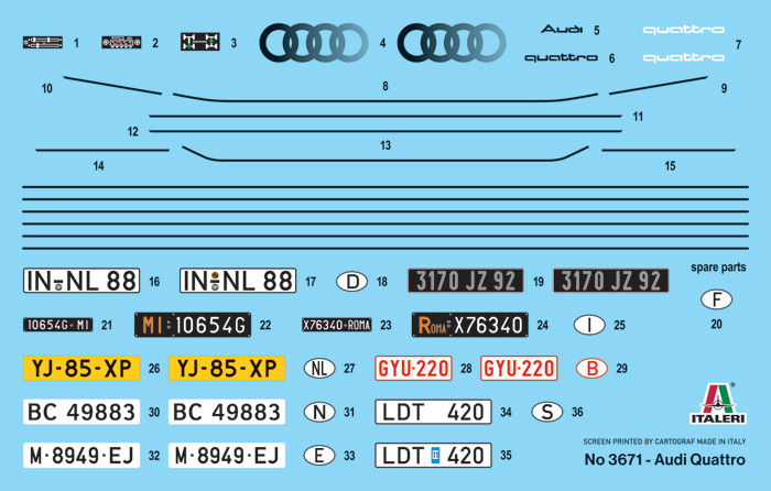 Italeri 1:24 Audi Quattro IT3671 - Afbeelding 7