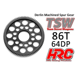 HRC Racing Low Friction Machined Derlin Spur Gear Ultra Light 64DP 86T HRC76486LW