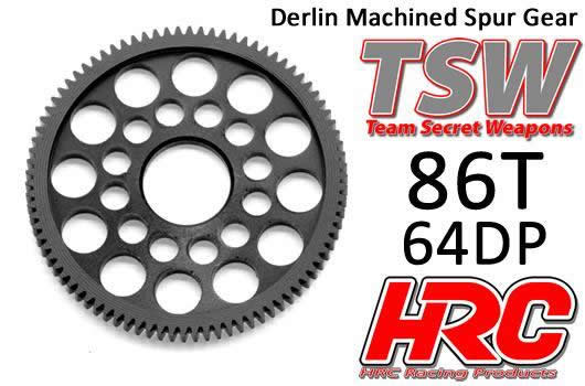 HRC Racing Low Friction Machined Derlin Spur Gear Ultra Light 64DP 86T HRC76486LW