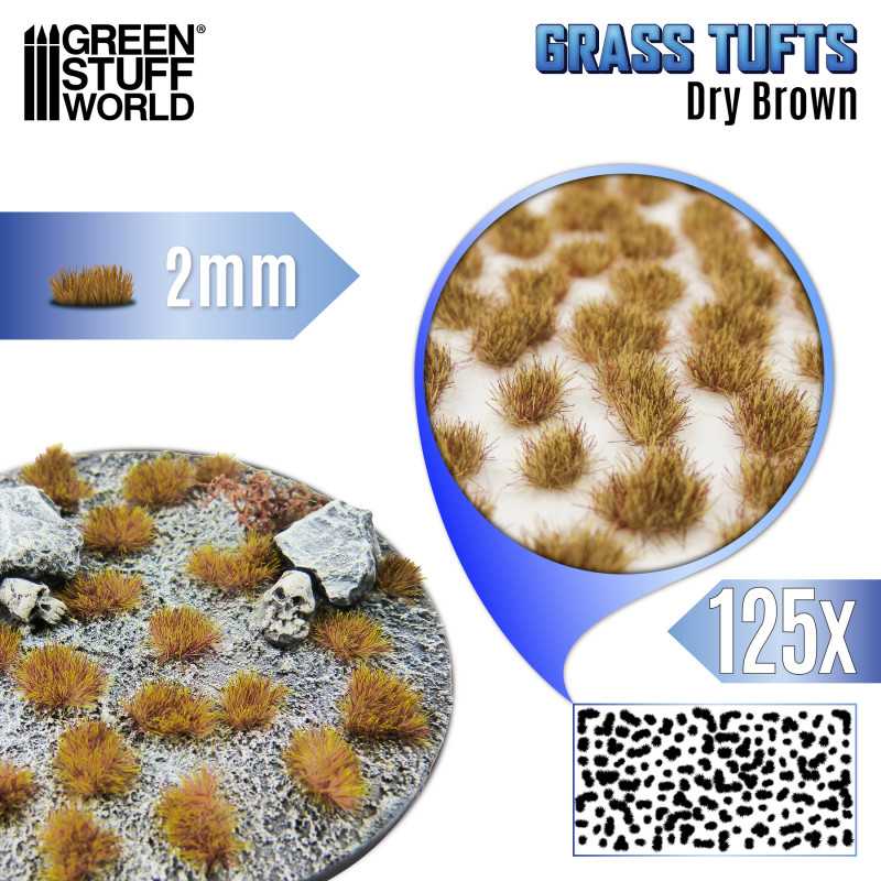 Green Stuff Grass Tufts 2mm DRY BROWN ( 125x ) GSW12951