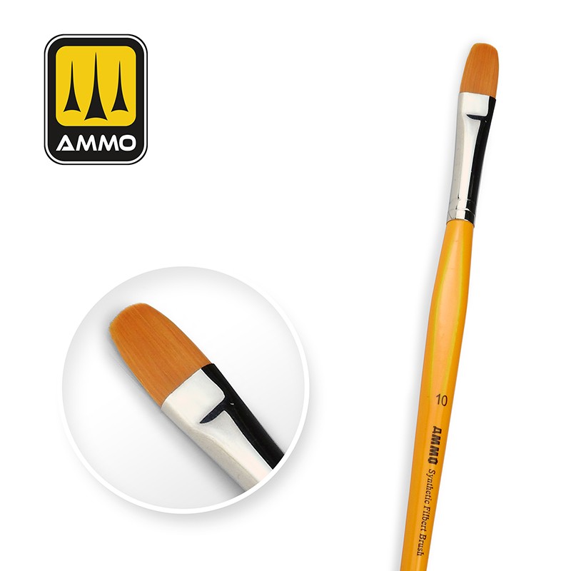 Ammo Mig #10 Synthetic Filbert Brush whit T-Handle MIG8589