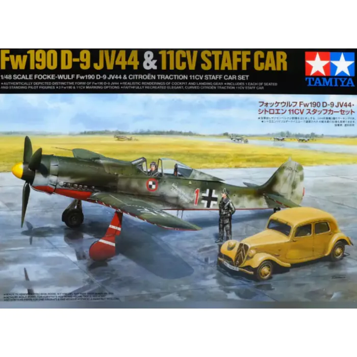 Tamiya 1:48 Fw190 D-9 JV44 & 11CV Staff Car TAM25213