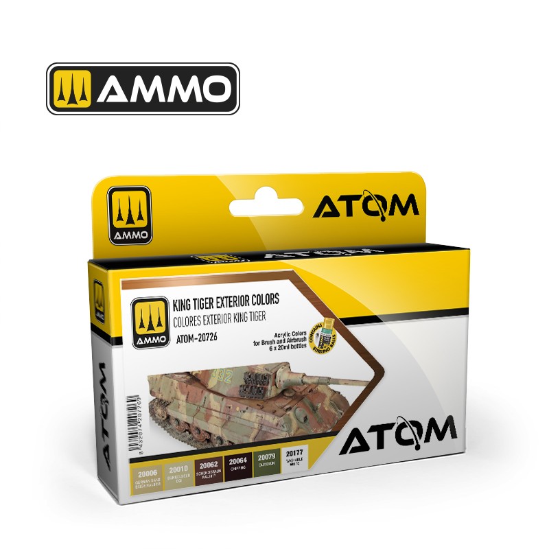 Ammo Mig ATOM King Tiger Exterior Colors Set ( 6x20ml ) MIG20726