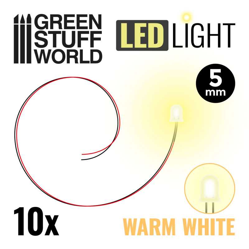 Green Stuff Warm White LED Lights 5mm GSW3826