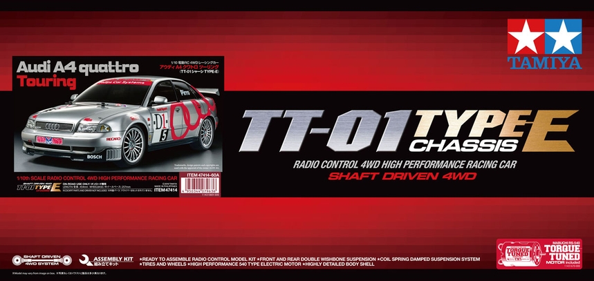 Tamiya 1:10 RC 4WD TT-01E Audi A4 Quattro Touring TAM47414