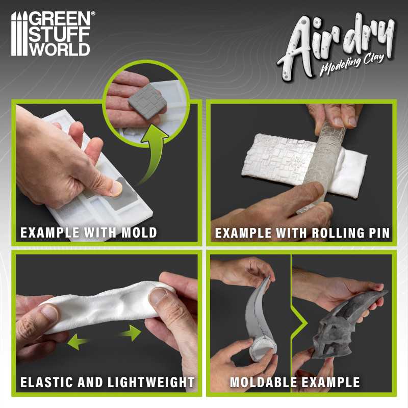 Green Stuff White Air Dry Foam Clay 250gr. GSW5394 - Afbeelding 3