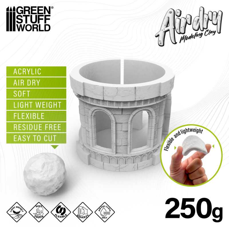 Green Stuff White Air Dry Foam Clay 250gr. GSW5394 - Afbeelding 2